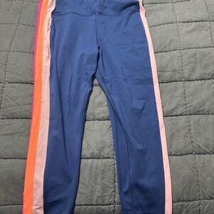 Lilly Pulitzer Blue and Pink Leggings with High Waistband